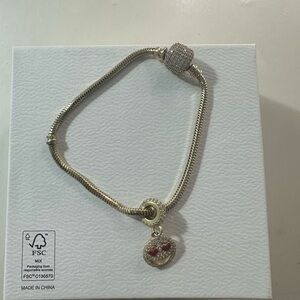 Gold and Silver Bracelet with Smiley Charm
